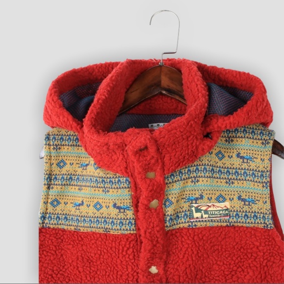 Vintage Japanese Titicaca Serpa Vest Removable hood - Picture 3 of 5